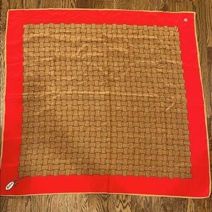 Vintage Borbonese Elegant Red and Gold Scarf